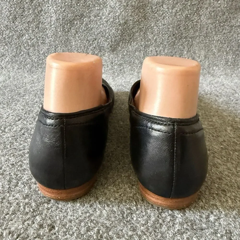 Frye Black Leather Slip-On Ballet Flat Round Toe Women's US 8.5 Comfort - Picture 7 of 10